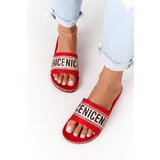 EVENTO Slippers On Cork Sole With Cubic Zirconia Red Be Nice | shoptok.hr