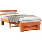 Krevetna konstrukcija s uzglavljem Vosak smeđa 90 x 190 cm | shoptok.hr