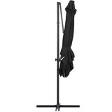 In Konzolni suncobran s čeličnom šipkom LED 250 x 250 cm crni | shoptok.hr
