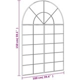 vidaXL Stensko ogledalo črno 100x150 cm obokano železo | Shoptok.si