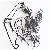 WALLXPERT dekorativni metalni zidni pribor coffee girl line art APT744 l | ePonuda.com