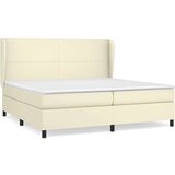  Box spring postelja z vzmetnico krem 200x200 cm umetno usnje, (20851587) | Shoptok.si