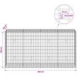  Gabion s žicom debljine 3,5 mm i mrežom 5x10 cm 200x50x100 cm | shoptok.hr