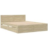  Okvir za krevet s uzglavljem boja hrasta 150x200 cm drveni | shoptok.hr