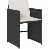  Vrtna garnitura - 11-dijelni vrtni blagovaonski set s jastucima poliratan crni - Crna i krem Stakl 10 | shoptok.hr