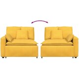  Modularni kauč s naslonom za ruke i jastucima svijetložuti 100 cm - Svjetložuta Kutna sofa | shoptok.hr