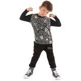 Mushi Gamer Boys' Anthracite Gray T-shirt and Black Pants Suit | Shoptok.si