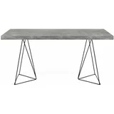 TemaHome radni stol u betonskom dekoru s crnim postoljem Multi, 160 x 90 cm