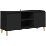 TV ormarić s nogama od masivnog drva crni 103,5 x 35 x 50 cm | Eponuda.com