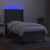 Krevet box spring s madracem LED tamnosivi 90x190 cm tkanina | shoptok.hr