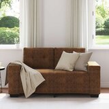  Smeđa Tkanina Drvo Srednja Izdržljiva Dvosjed Sofa | shoptok.hr