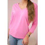 Kesi Light pink blouse with a V-neck | shoptok.hr