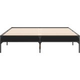 vidaXL Posteljni okvir črn 135x190 cm inženirski les in kovina, (21142859) | Shoptok.si