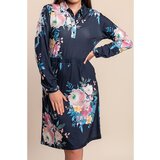Fenzy Plus Size Haljina S Cvjetnim Printom, Tamnoplava | shoptok.hr