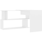  Kutni radni stol sjajni bijeli 200x50x76 cm konstruirano drvo | shoptok.hr