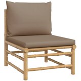  Srednja vrtna sofa od bambusa sa smeđesivim jastucima | shoptok.hr