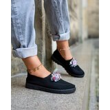 Resti Black women's fabric moccasins with crystals Fezens | Shoptok.si