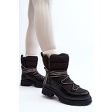 Boto Women's Snow Boots with Decorative Lacing Black Rilana | Shoptok.si