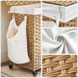 Songmics Košara za perilo Bamboo 66 x 33 x 60 cm NARAVNA, LCB363N01 | Shoptok.si