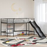  Krevet na kat za djecu s toboganom Crna i antracit 80 x 200 cm | shoptok.hr