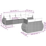  7-dijelni set vrtnih sofa od poliratana s jastucima smeđi | shoptok.hr