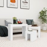 vidaXL Komplet klubskih mizic 3 kosi bela iverna plošča, (20625443) | Shoptok.si