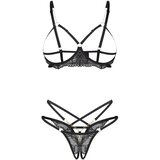 Obsessive Opsesivni Matildea - set s otvorenim grudnjakom (crni) | shoptok.hr