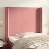  Uzglavlje s ušima ružičasto 93x16x118/128 cm baršunasto | shoptok.hr