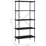 vidaXL 55-nadstropni regal s policami črn 80x40x163 cm | Shoptok.si