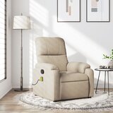  The Living Store Naslanjač krem tkanina iz mikrovlaken - Masažni Naslanjač, (21449296) | Shoptok.si