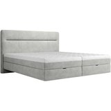 MID.YOU POSTELJA Z VZMETNICO 180 cm x 200 cm , les, tekstil, leseni material svetlo siva | Shoptok.si