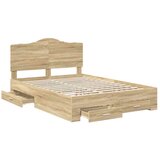  Okvir za krevet s uzglavljem Sonoma hrast 140 x 190 cm | shoptok.hr