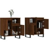 Komoda 2 kosa rjav hrast inženirski les | Shoptok.si