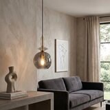  Luster na sajli VELLO 1xE27/15W/230V crna/zadimljeno bež/crna | Eponuda.com