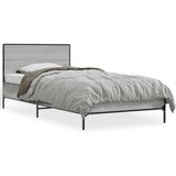 vidaXL Okvir za krevet boja hrasta 75x190 cm konstruirano drvo i metal | shoptok.hr