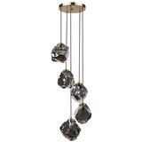  Luster na sajli CRISTAL 5xE14/15W/230V mesing/dimno crna | Eponuda.com