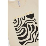 Marisse Beige T-Shirt With Geometric Print | ePonuda.com