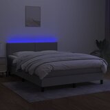  box spring s madracem LED svjetlosivi 140x200 cm tkanina | shoptok.hr