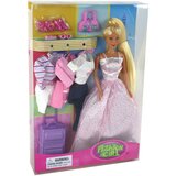  Lutka za igru s dugom kosom, ljubičastim koferom i odjećom - 30 cm | shoptok.hr