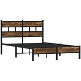 vidaXL Posteljni okvir brez vzmetnice z vzmetnice dim. hrast 120x200cm | Shoptok.si