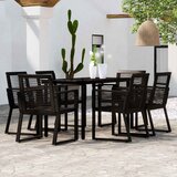  7-dijelni vrtni blagovaonski set crni | shoptok.hr