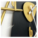 WALLXPERT dekorativni metalni zidni sat vakia 2 zlatno - crna | ePonuda.com
