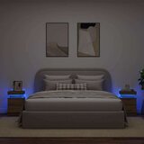 vidaXL Noćni ormarići 2 kom s LED boja hrasta 40x30x40 cm drveni | shoptok.hr