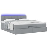  Otomanski krevet s madracem&amp LED svijetlosivi 180x200cm tkanine | shoptok.hr