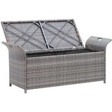 Poli Klop za shranjevanje z blazino siva 138 cm poli ratan | Shoptok.si