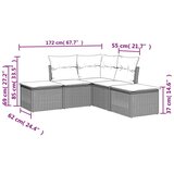  5-dijelni set vrtnih sofa s jastucima poliratan smeđi | shoptok.hr