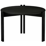 Karup Design Crni okrugao stolić za kavu od masivnog bora ø 60 cm Sticks –