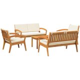 Bistro set s jastukom 5 pcs Smeđa Poliester | shoptok.hr