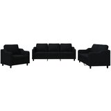 Maison Chic Sedežna garnitura - kavč z blazinami 3-delna črno blago, (21728443) | Shoptok.si