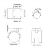 Dizalni kotač 12 pcs Crna 54 mm Željezo i PP | shoptok.hr